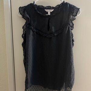 LC Lauren Conrad Black Ruffled Blouse
